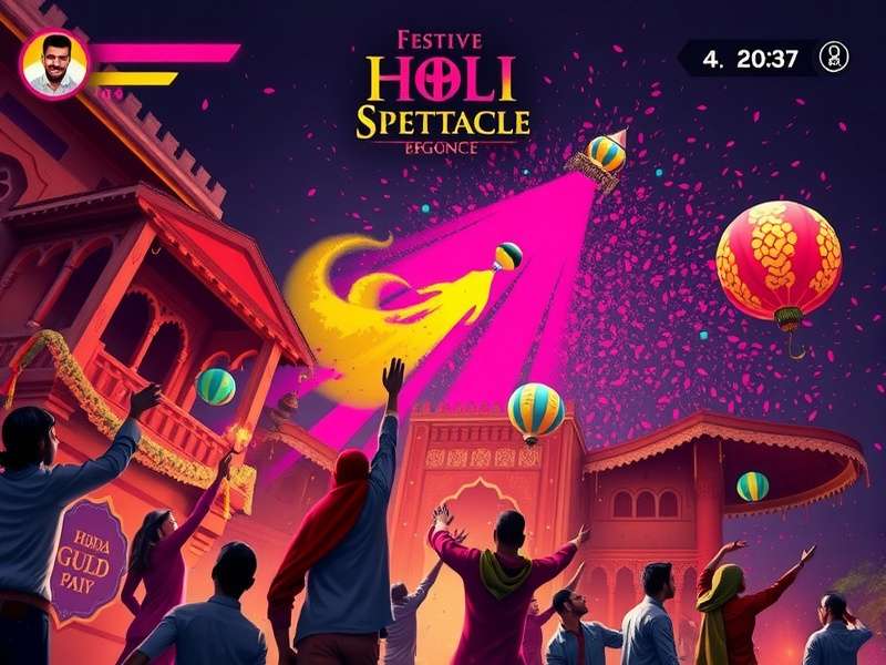 Festive Holi Spectacle multiplayer gameplay with multiple players